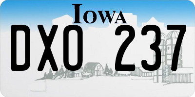 IA license plate DXO237