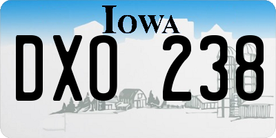 IA license plate DXO238