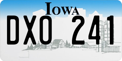 IA license plate DXO241