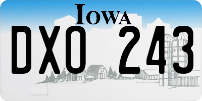 IA license plate DXO243