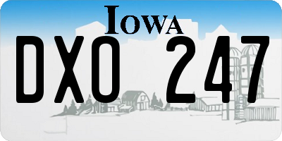 IA license plate DXO247