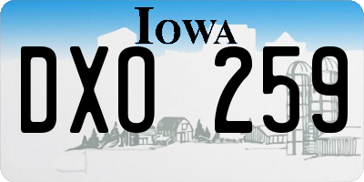 IA license plate DXO259