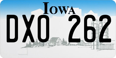 IA license plate DXO262