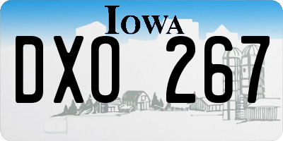 IA license plate DXO267