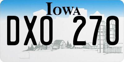 IA license plate DXO270