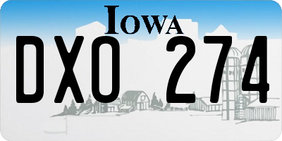 IA license plate DXO274