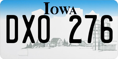 IA license plate DXO276