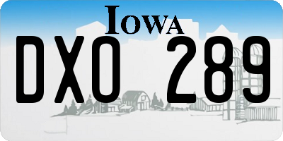 IA license plate DXO289