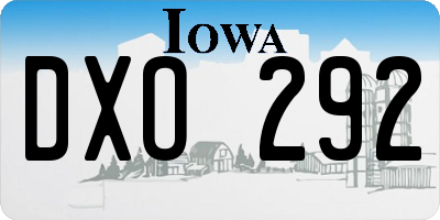 IA license plate DXO292