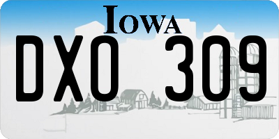 IA license plate DXO309