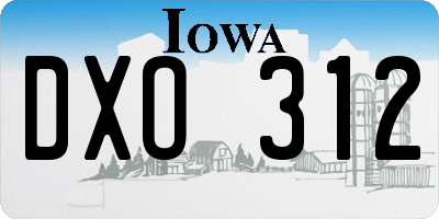 IA license plate DXO312