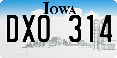 IA license plate DXO314