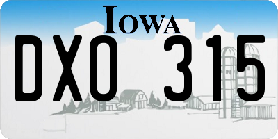 IA license plate DXO315