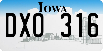 IA license plate DXO316