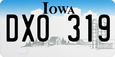 IA license plate DXO319