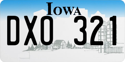 IA license plate DXO321