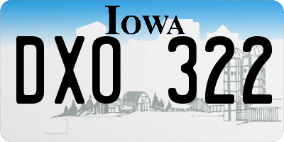 IA license plate DXO322