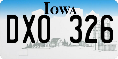 IA license plate DXO326