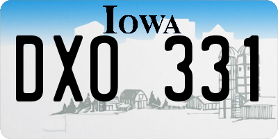 IA license plate DXO331