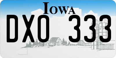 IA license plate DXO333