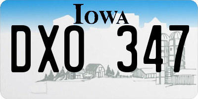 IA license plate DXO347