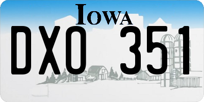 IA license plate DXO351