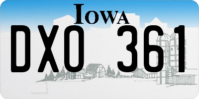 IA license plate DXO361