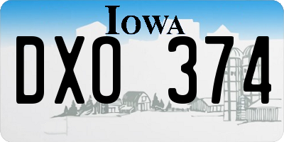 IA license plate DXO374
