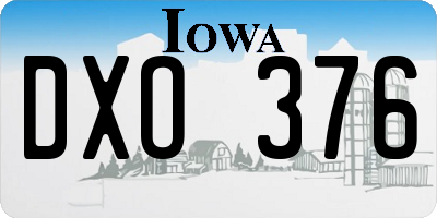 IA license plate DXO376