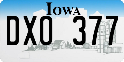 IA license plate DXO377