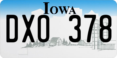 IA license plate DXO378