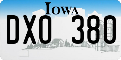 IA license plate DXO380