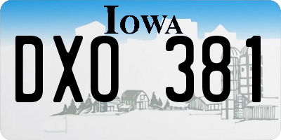 IA license plate DXO381