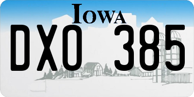 IA license plate DXO385