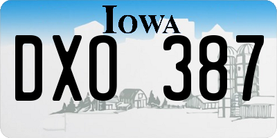 IA license plate DXO387