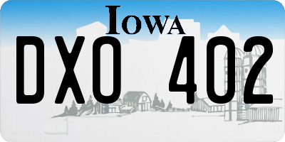 IA license plate DXO402