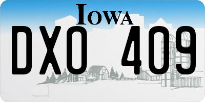 IA license plate DXO409