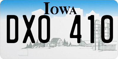 IA license plate DXO410