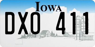 IA license plate DXO411