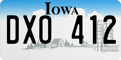 IA license plate DXO412