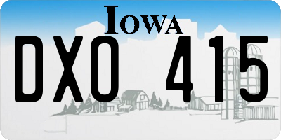 IA license plate DXO415