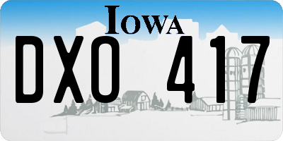 IA license plate DXO417