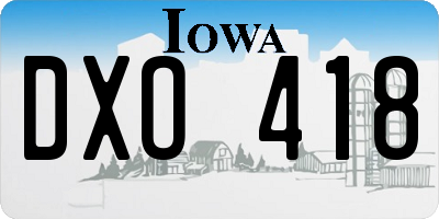 IA license plate DXO418