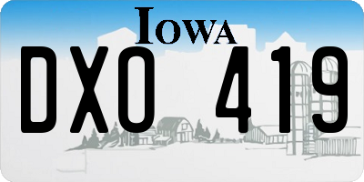 IA license plate DXO419