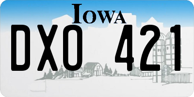 IA license plate DXO421
