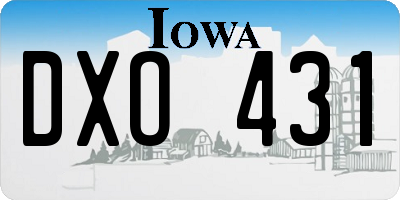 IA license plate DXO431