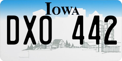 IA license plate DXO442