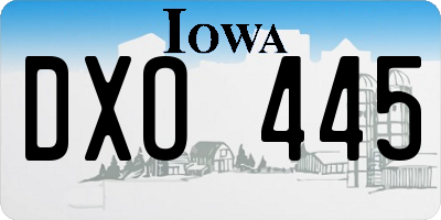 IA license plate DXO445