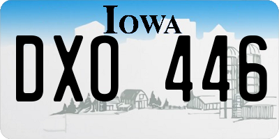IA license plate DXO446