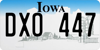 IA license plate DXO447